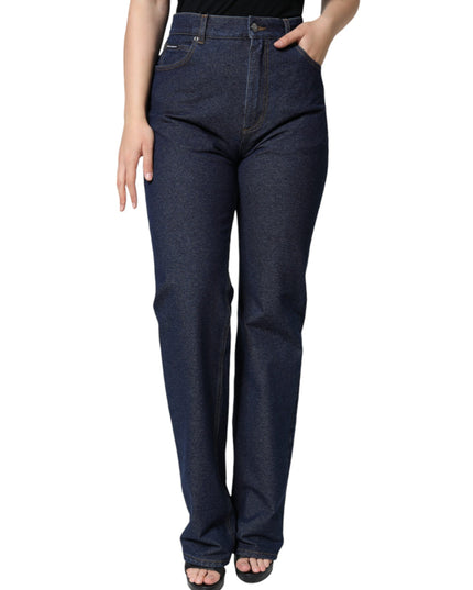 Dolce & Gabbana Dark Blue Cotton Stretch Straight Denim Jeans