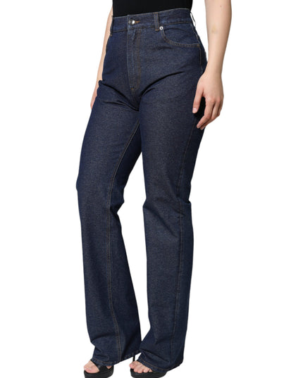Dolce & Gabbana Dark Blue Cotton Stretch Straight Denim Jeans
