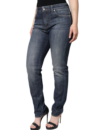 Dolce & Gabbana Dark Blue Cotton Stretch Skinny Denim Jeans