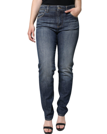 Dolce & Gabbana Dark Blue Cotton Stretch Skinny Denim Jeans