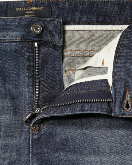 Dolce & Gabbana Dark Blue Cotton Stretch Skinny Denim Jeans