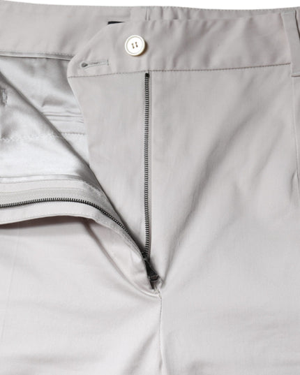 Dolce & Gabbana White Cotton Mid Waist Cropped Skinny Pants