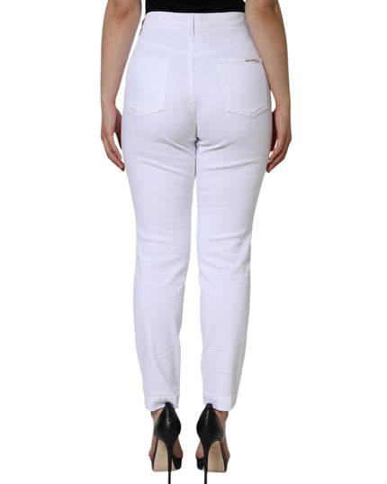 Dolce & Gabbana White Cotton Stretch AUDREY Skinny Jeans