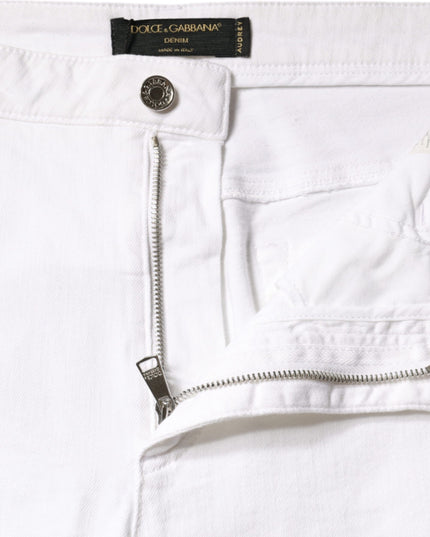 Dolce & Gabbana White Cotton Stretch AUDREY Skinny Jeans