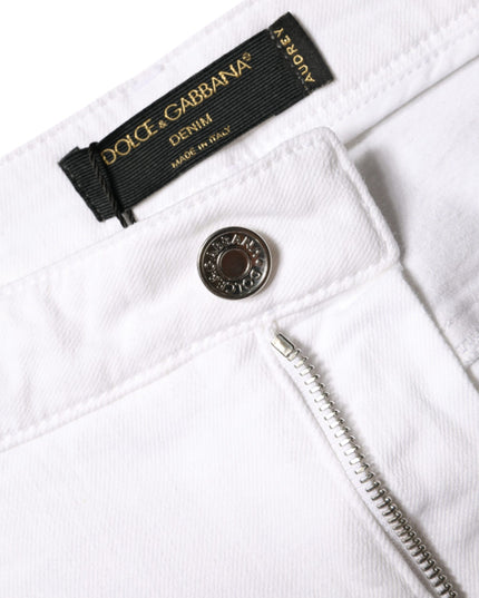 Dolce & Gabbana White Cotton Stretch AUDREY Skinny Jeans