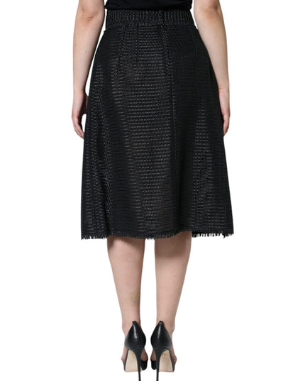 Dolce & Gabbana Black Viscose High Waist Pencil Cut Skirt