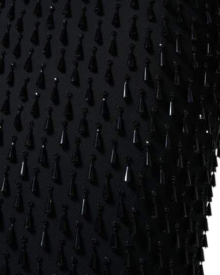 Dolce & Gabbana Black Embellished Pencil Cut Midi Skirt