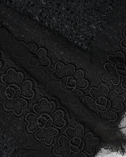 Dolce & Gabbana Black Virgin Wool Pencil Cut Midi Skirt