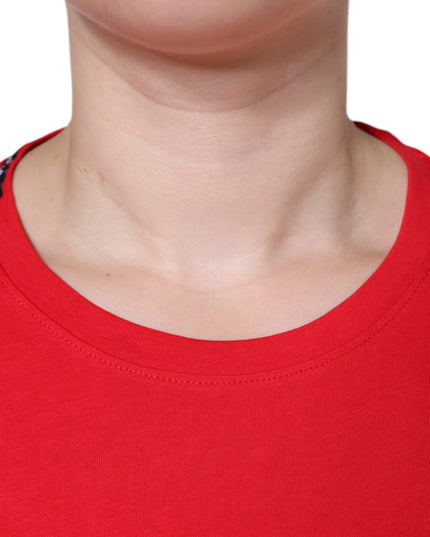 Dolce & Gabbana Red Cotton Crew Neck Short Sleeve Tee T-shirt