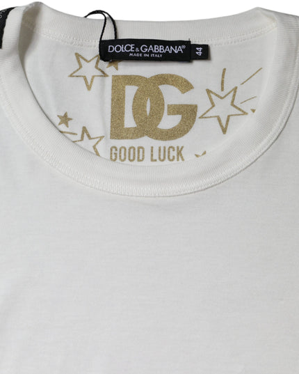 Dolce & Gabbana White Cotton Crew Neck Short Sleeve T-shirt