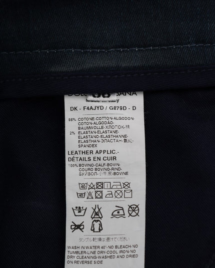 Dolce & Gabbana Blue Short striped Mini Denim Skirt