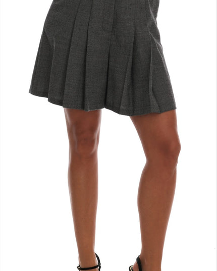 Dolce & Gabbana Gray Wool High Waist Mini Shorts