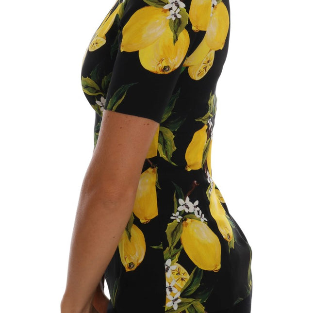 Dolce & Gabbana Multicolor Lemon Silk Stretch T-Shirt