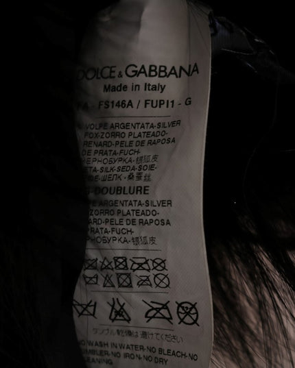 Dolce & Gabbana Black Silver Fox Fur Scarf