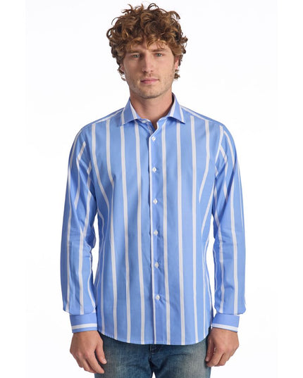 Baldinini Trend Light Blue Cotton Men Shirt