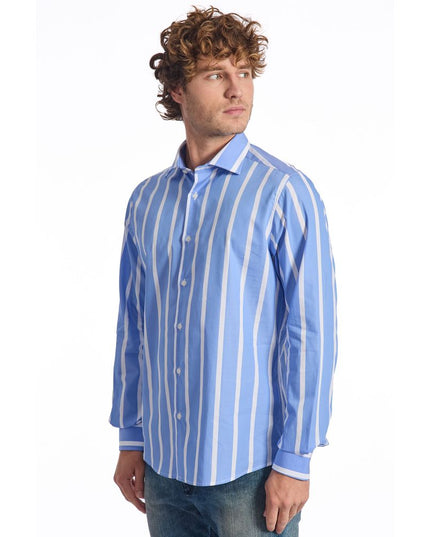 Baldinini Trend Light Blue Cotton Men Shirt