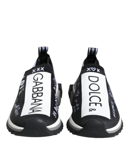 Dolce & Gabbana Black White Sorrento Low Top Sneakers Shoes