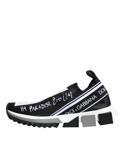 Dolce & Gabbana Black White Sorrento Low Top Sneakers Shoes