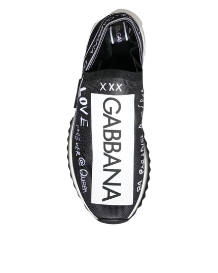 Dolce & Gabbana Black White Sorrento Low Top Sneakers Shoes