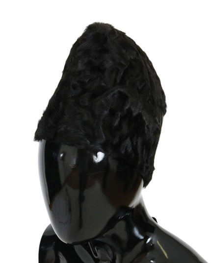 Dolce & Gabbana Black Xiangao Lamb Fur Beanie