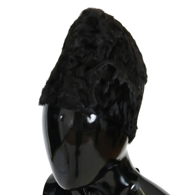 Dolce & Gabbana Black Xiangao Lamb Fur Beanie