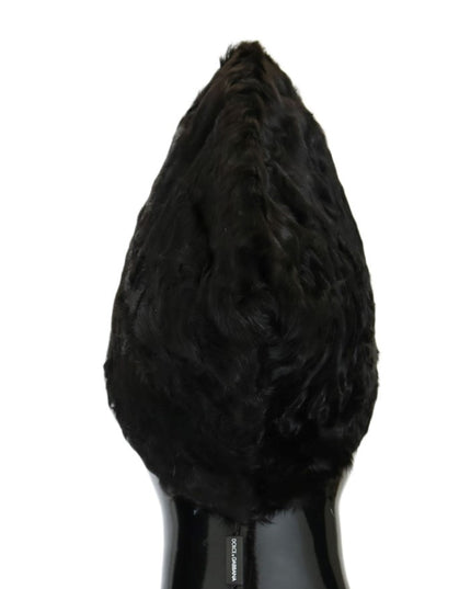 Dolce & Gabbana Black Xiangao Lamb Fur Beanie