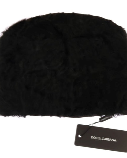 Dolce & Gabbana Black Xiangao Lamb Fur Beanie