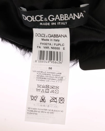 Dolce & Gabbana Black Xiangao Lamb Fur Beanie