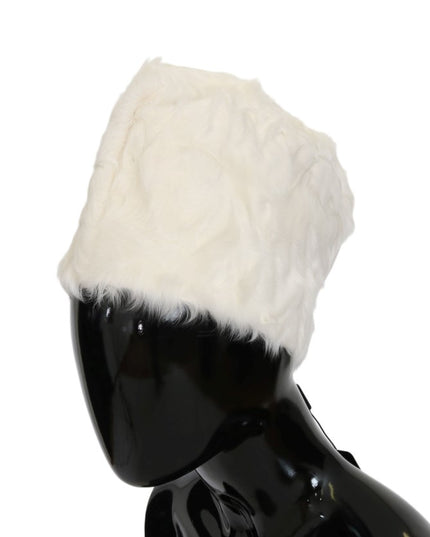 Dolce & Gabbana White Xiangao Lamb Fur Beanie