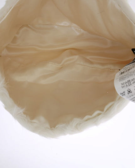 Dolce & Gabbana White Xiangao Lamb Fur Beanie