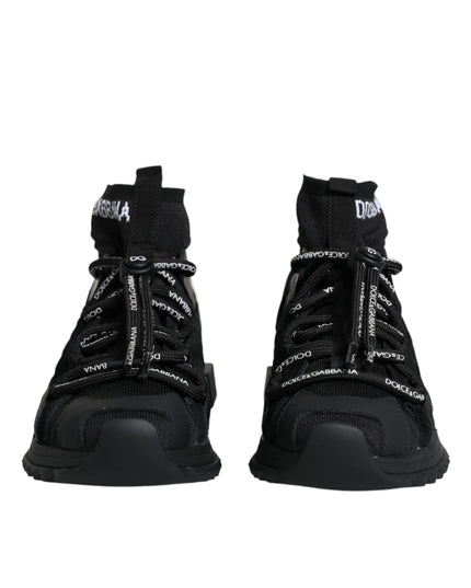 Dolce & Gabbana Black Sorrento Socks Logo Sneakers Shoes