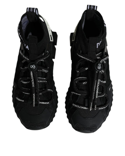 Dolce & Gabbana Black Sorrento Socks Logo Sneakers Shoes