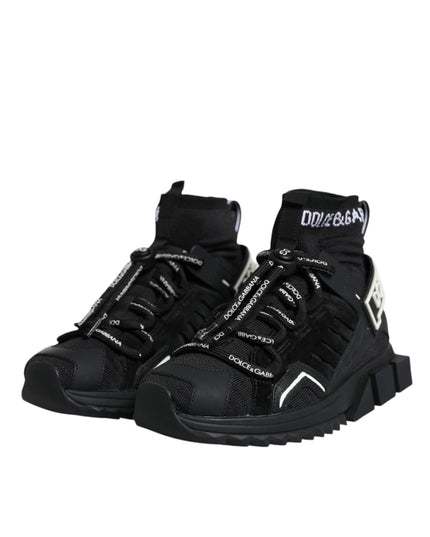 Dolce & Gabbana Black Sorrento Socks Logo Sneakers Shoes