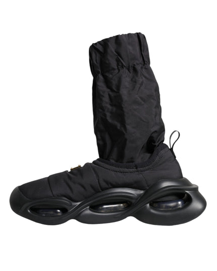 Dolce & Gabbana Black Slip On Wave Socks Sneakers Shoes