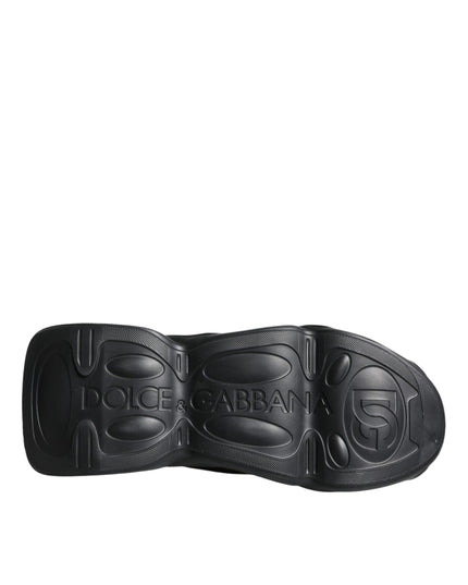 Dolce & Gabbana Black Slip On Wave Socks Sneakers Shoes