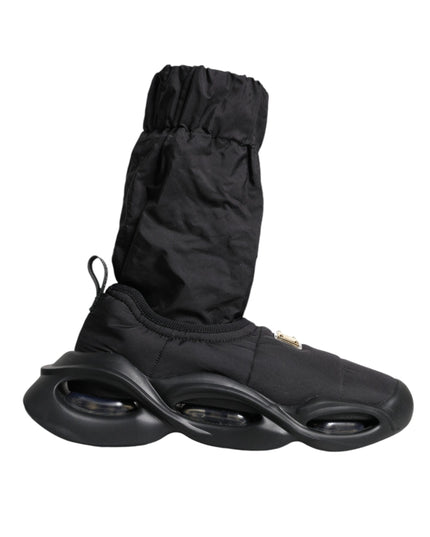 Dolce & Gabbana Black Slip On Wave Socks Sneakers Shoes