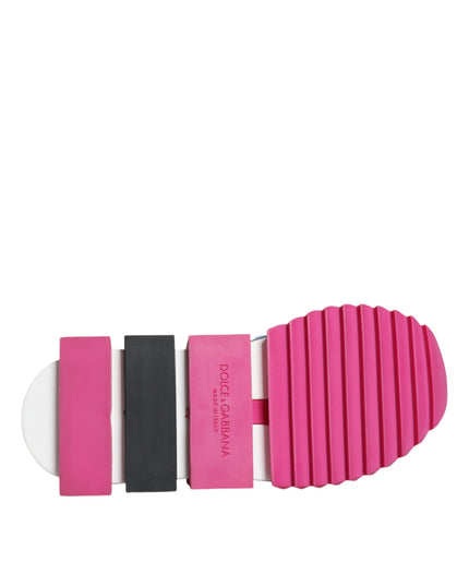 Dolce & Gabbana Pink Sorrento Crystals Low Top Sneakers Shoes