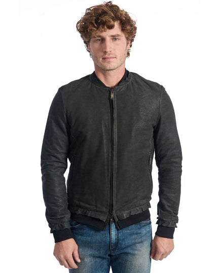 Roberto Pepe Luxury Gray Lambskin Men Jacket