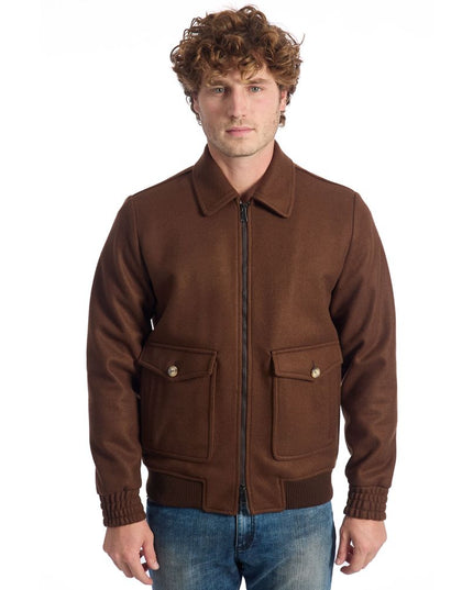 Roberto Pepe Luxury Brown Wool Men Jacket