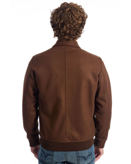 Roberto Pepe Luxury Brown Wool Men Jacket
