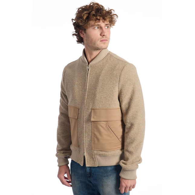 Roberto Pepe Luxury Beige Wool Men's Jacket