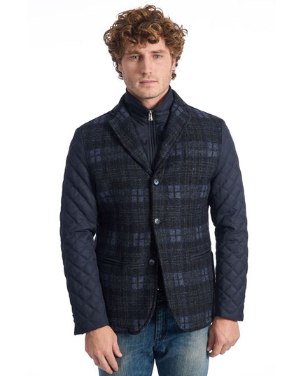 Roberto Pepe Luxury Blue Wool Men Jacket