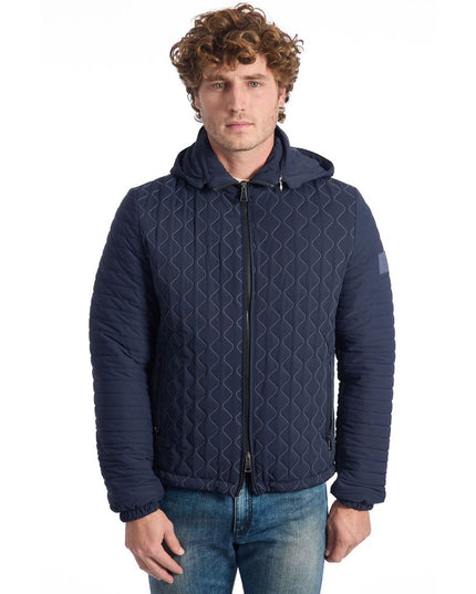 Roberto Pepe Luxury Blue Polyamide Men's Quilted Jacket