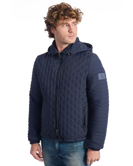 Roberto Pepe Luxury Blue Polyamide Men's Quilted Jacket