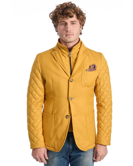 Roberto Pepe Luxury Yellow Wool Men's Jacket
