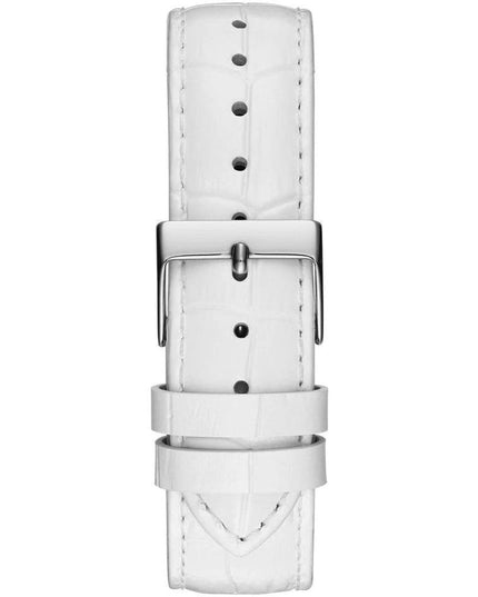 Guess White Leather Dress Watch