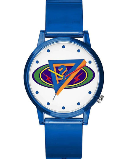 Guess Blue Resin Dress Watch