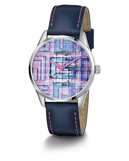 Guess Blue Leather Dress Watch