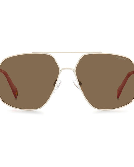 Polaroid Beige Stainless Steel Sunglasses