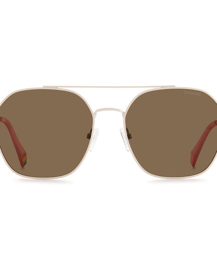 Polaroid Beige Stainless Steel Sunglasses
